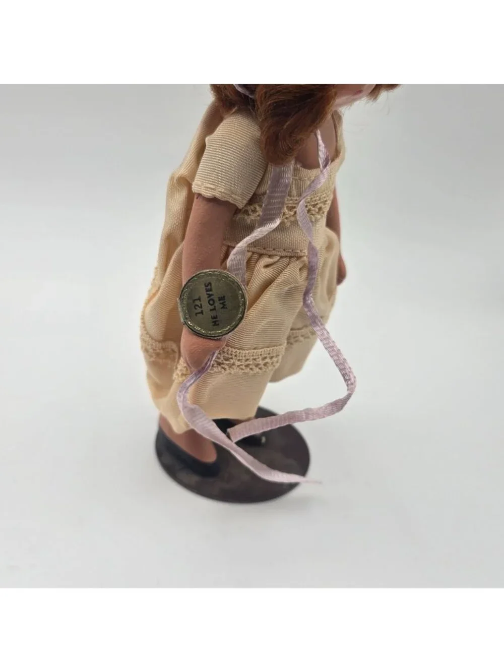 Antique Nancy Ann Story Book Doll He Loves Me 121 With Stand Bisque